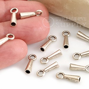 Silver Cord Ends, Silver Plated Bead End Caps, Silver Bead Caps, 10Pc
