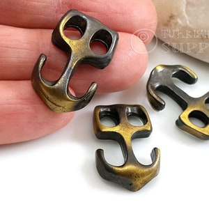 Bronze Anchor Clasp, Anchor Bracelet Clasp, Anchor Bracelet Connector, Leather Bracelet Clasp Findings, Nautical Bracelet Jewelry