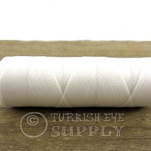 White 1mm Waxed Cord, Beading Cord, Macrame Cord, Friendship Bracelet Cord, Leather Bracelet Waxed Cord, Waxed Thread, Jewelry Supplies,