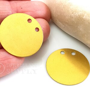 Raw Brass Round Connector Discs, Raw Brass Disc Tags, Brass Disc Charms, Raw Brass Findings, 25mm Brass Stamping Discs Blanks, 20Pc