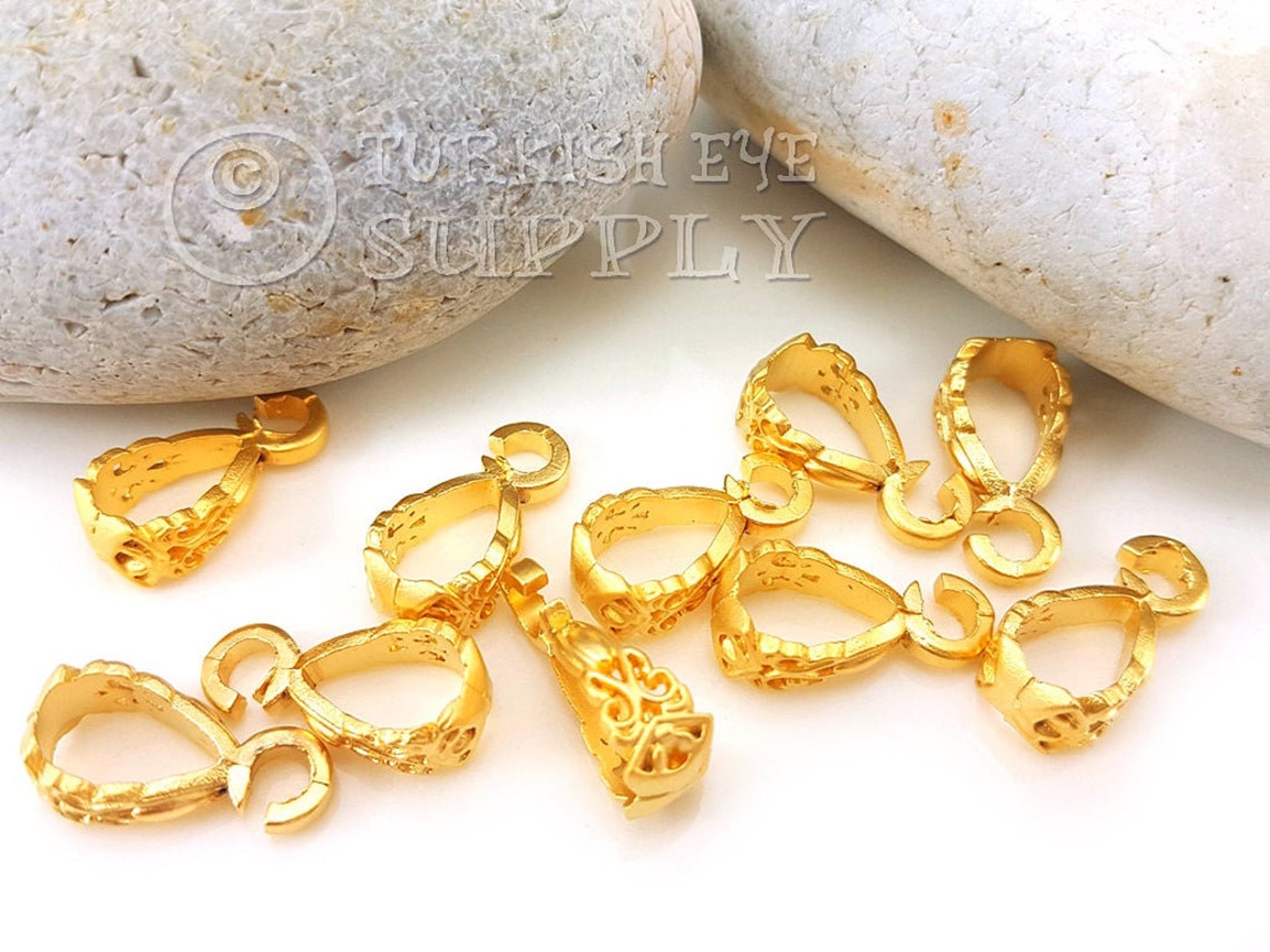 Gold Plated Pendant Bails Necklace Bails Necklace Connector Etsy