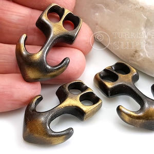 Bronze Anchor Clasp, Large Anchor Bracelet Clasp, Anchor Bracelet Connector, Leather Bracelet Clasp Findings, Nautical Bracelet Jewelry