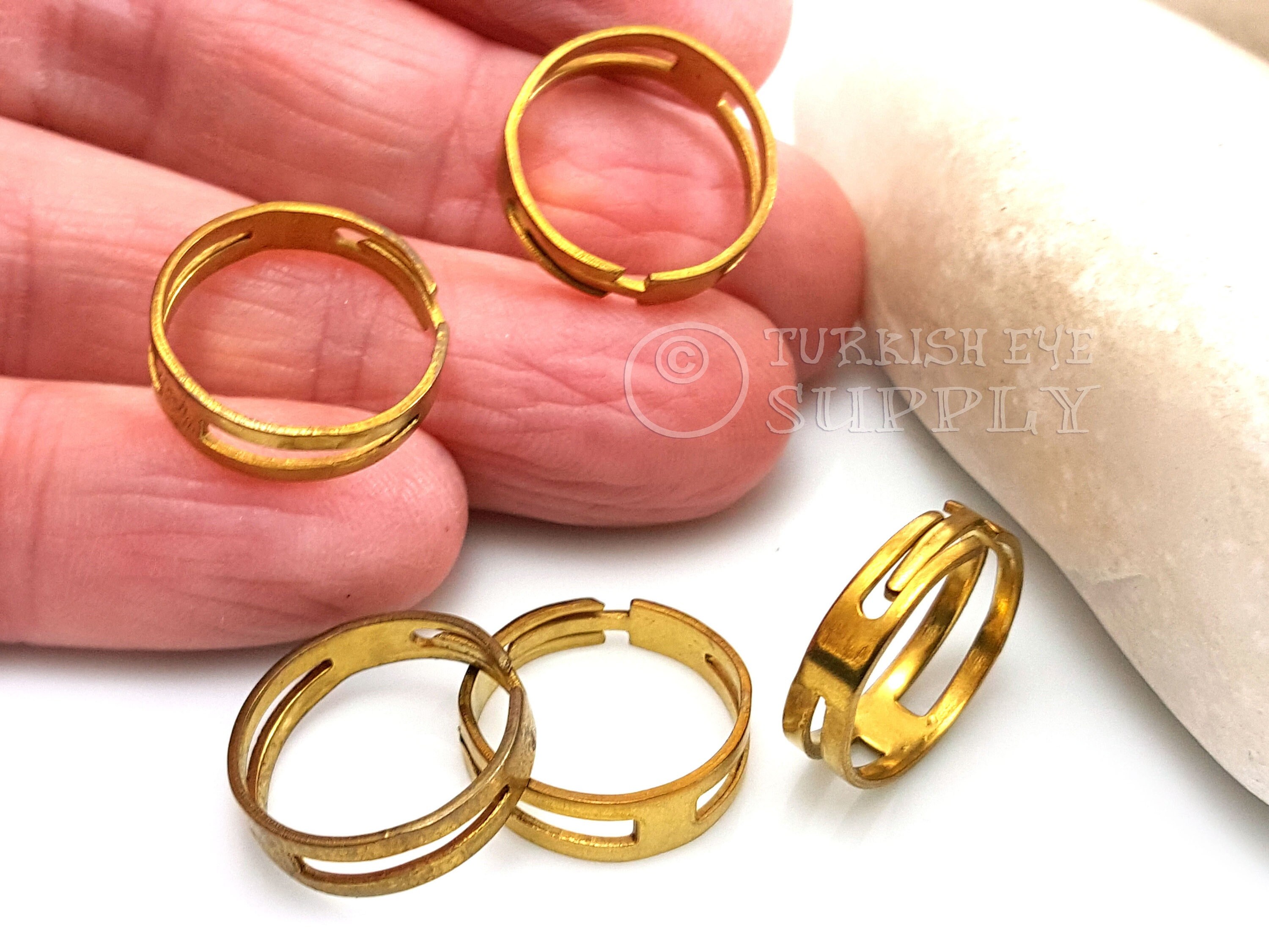 Adjustable Brass Rings Raw Brass Ring Blanks Brass Ring Setting