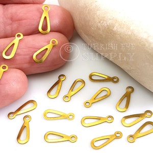 Brass Drop Charm, Brass Teardrop Charms, Tiny Teardrop Charms, Raw Brass Earring Drop Charms, Teardrop Blanks, Raw Brass Findings, 100pc