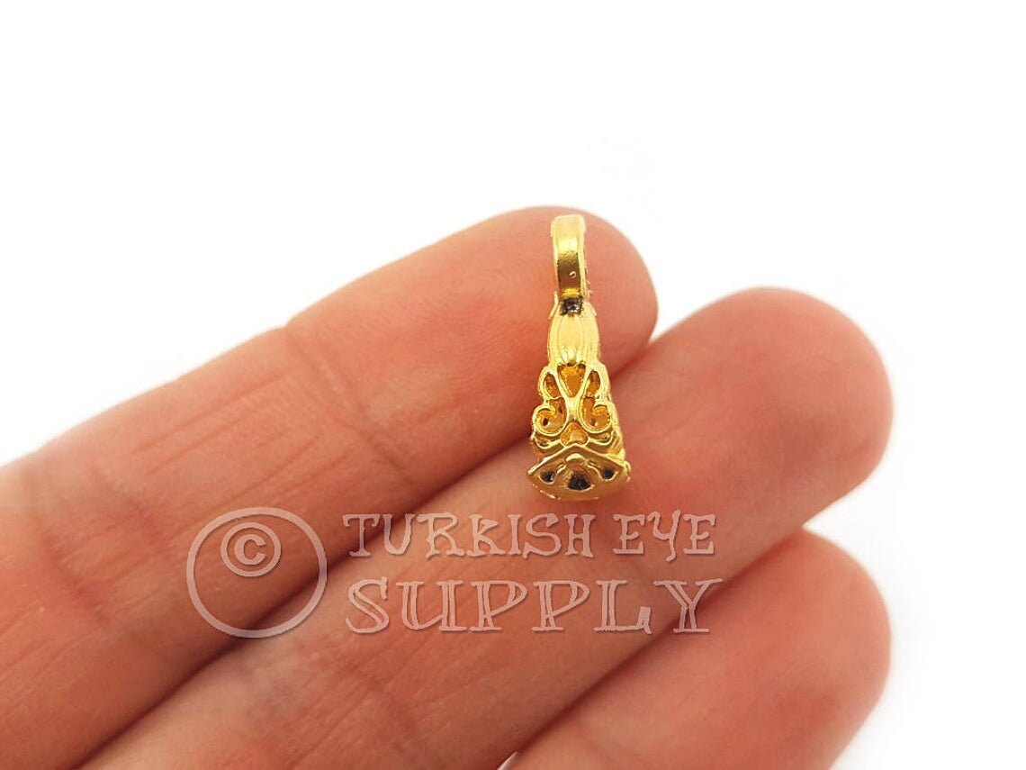 Gold Plated Pendant Bails Necklace Bails Necklace Connector Etsy