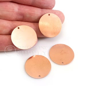 Raw Copper Round Discs, Raw Copper Disc Tags, Copper Disc Charms, Raw Copper Findings, 25mm Copper Stamping Discs, 6Pc