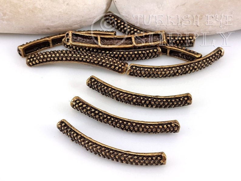 Bracelet Bead Tube Bead Bar Connector Bar Necklace Bracelet Finding Bronze Curve Tube Beading Tube Tube Spacer Curved Bar Bracelet
