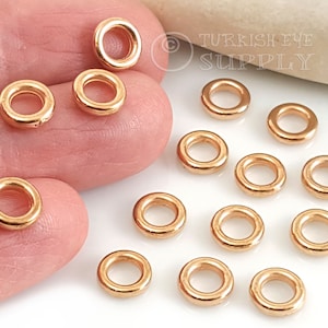 Gold Hoop Beads, Tiny Hoop Charms, Gold Plated CCB, Hoop Spacers, Gold Round Beads, 50Pc