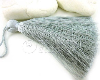 Extra Large Thick Light Gray Thread Tassel, Hand Made Tassel, Silk Thread Tassel, Home Deco, Mala Tassel, 1 pc, CC1708