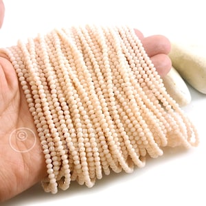 3mm Cream Crystal Beads, Faceted Crystal Rondelle Spacer Bead Strands