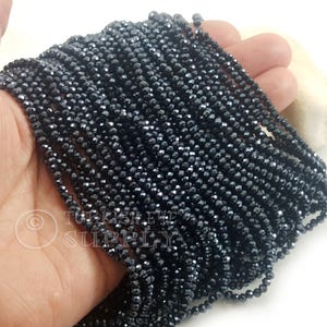 2mm Gunmetal AB Crystal Beads, Faceted Crystal Rondelle Spacer Bead Strands
