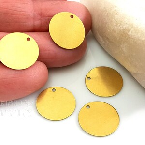 Raw Brass Stamping Tags, Brass Disc Charms, 16mm, Raw Brass Earring Findings, 20Pc