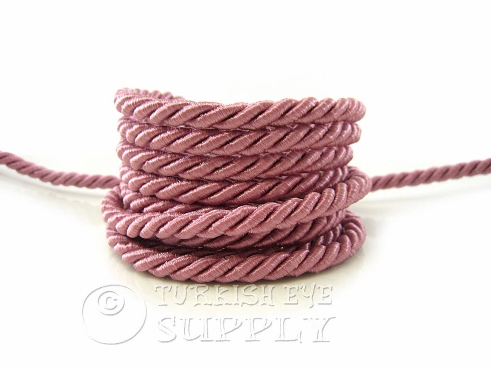 Silk Braid Cord Rose Pink Cord Twisted Silk Rope 7mm Cord Etsy