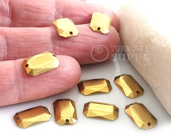 Conectores retangulares de latão bruto, pingentes de cúpula retangular de latão, 8 x 13 mm, acessórios curvos retangulares de latão, joias de latão bruto, 24 peças