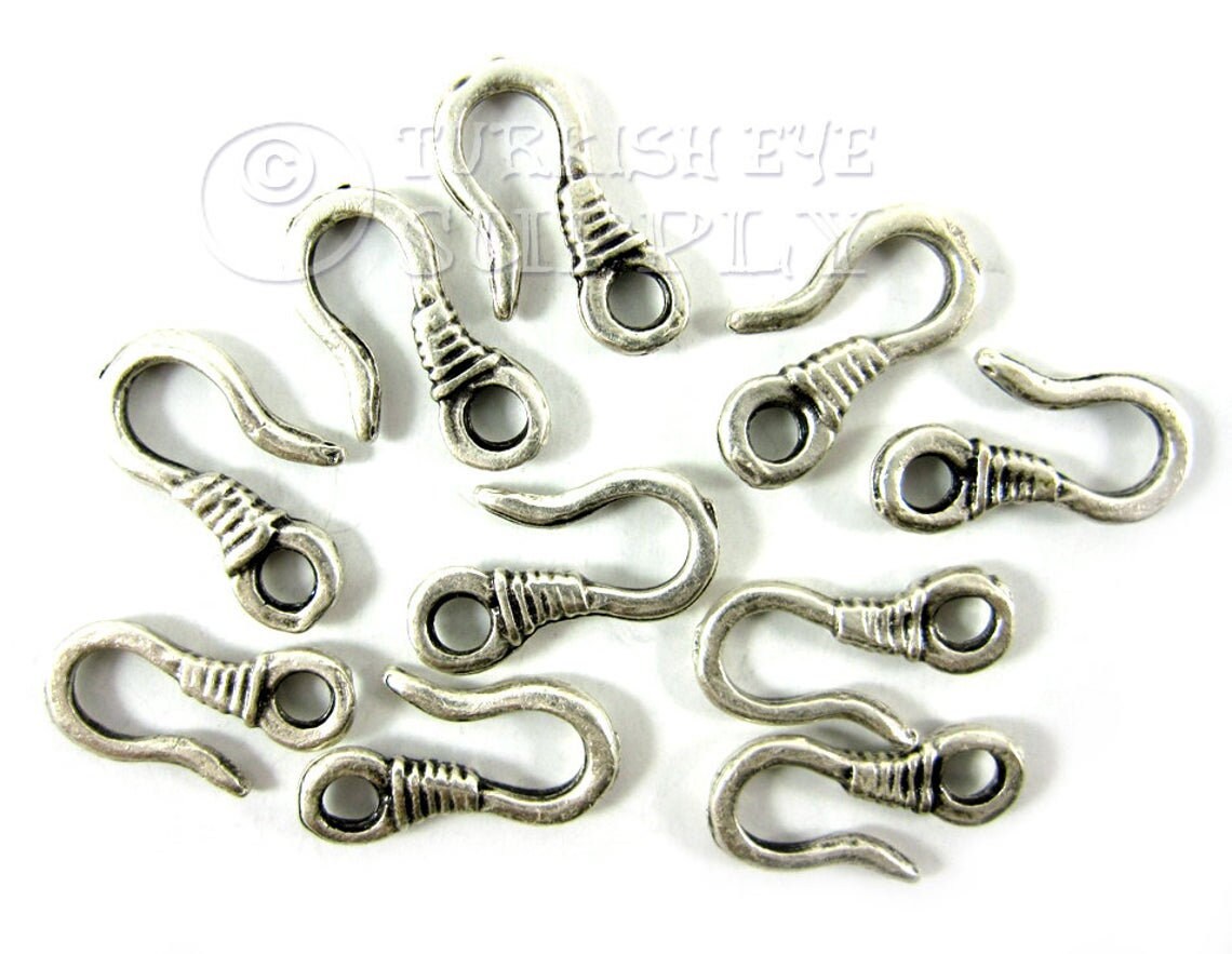 Silver Hook Clasps Fish Hook Clasps Bracelet Findings Etsy