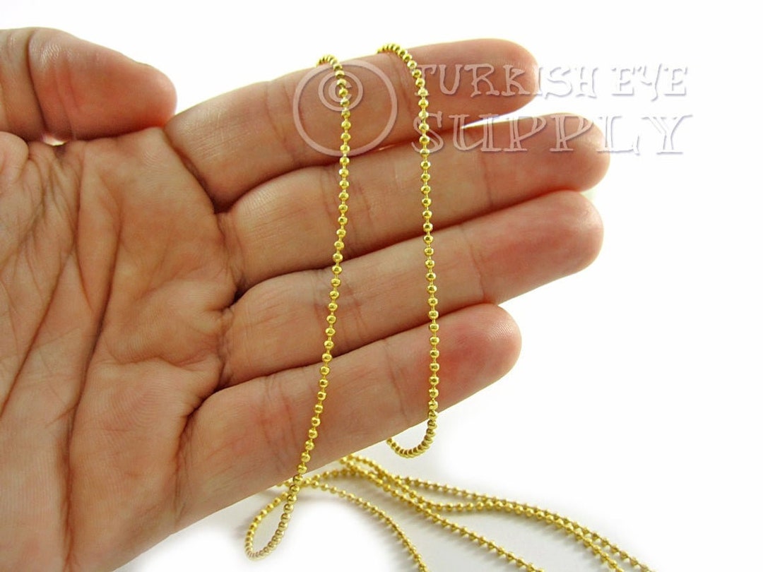 Gold Faceted Ball Chain Long Gold Chain 1 Meter 3.3 Feet Etsy