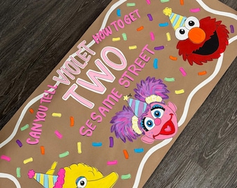 Custom Hand-Painted Sesame Street Party Banner Elmo Birthday Abby Cadabby Big Bird