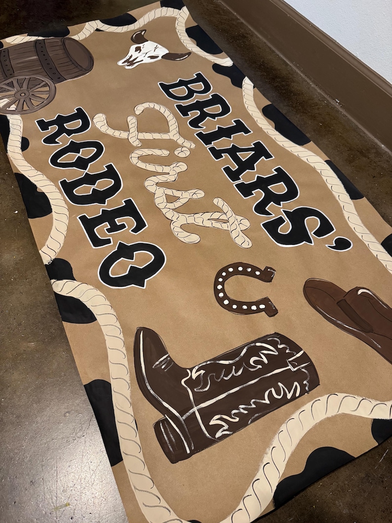 March Rodeo Banner Custom Hand-painted Birthday Party Banner My First Rodeo First Birthday ...