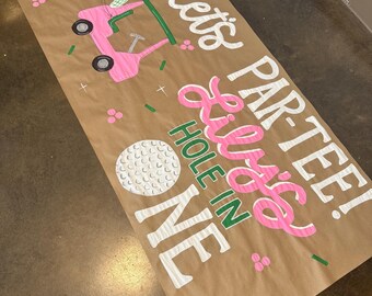 Custom Hand-Painted Birthday Party Banner Golf Party Hole In One Let’s Par-tee