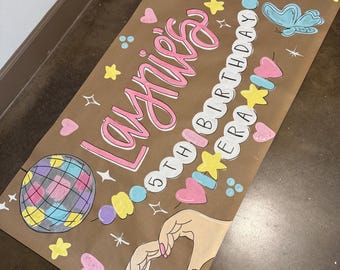 Custom Hand-Painted Birthday Party Banner In My Birthday Era Banner Eras Party