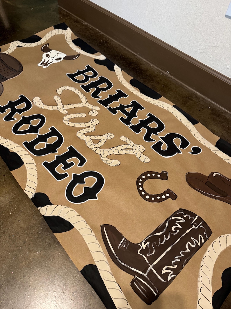 Custom Hand-painted Birthday Party Banner My First Rodeo First Birthday ...