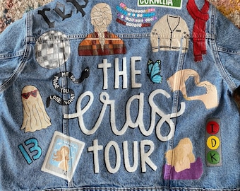 Custom Eras Tour/TS Hand-Painted Denim Jacket