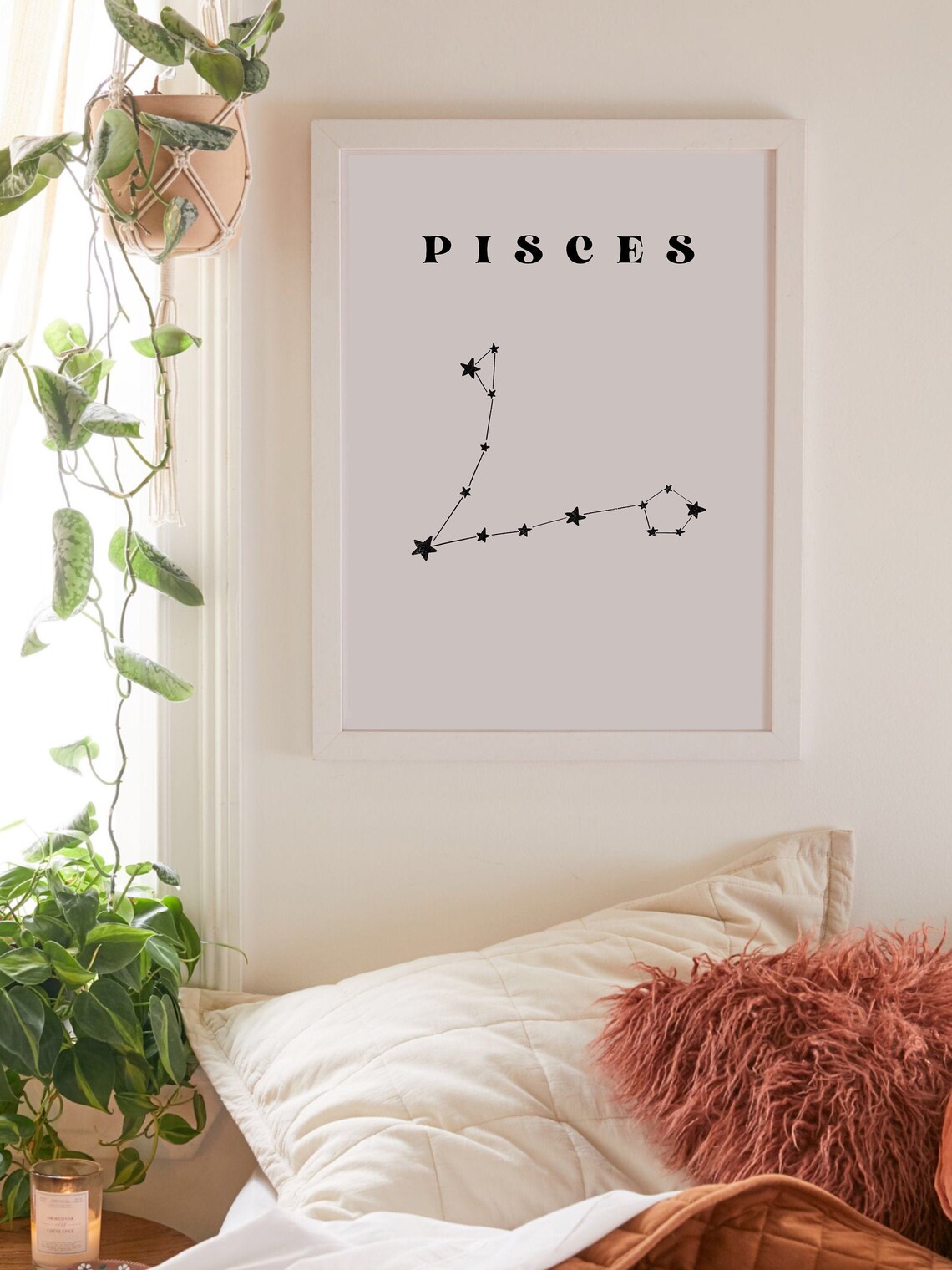 Pisces Zodiac Wall Print Wall Decor Home Decor Wall Art | Etsy