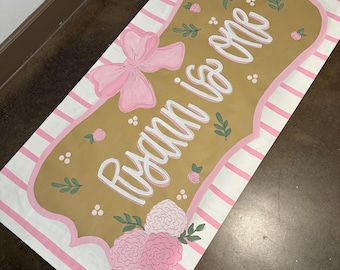 Custom Hand-Painted Birthday Party Banner Love Shack Fancy Party Coquette Bow Birthday Girly Birthday Banner