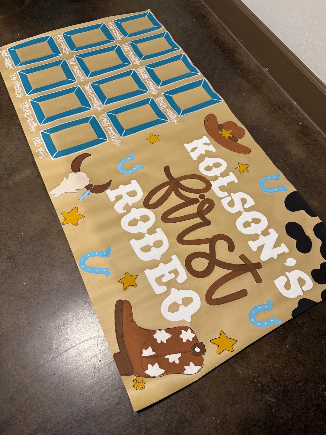 Custom Hand-painted Birthday Party Banner My First Rodeo First Birthday ...