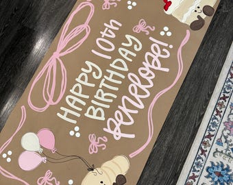 Custom Hand-Painted Jellycat Birthday Party Banner
