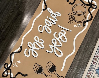 Custom Hand-Painted Engagement Party Banner She Said Yes