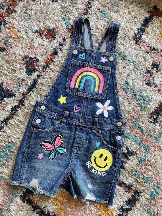 パンツ doublet gorilla hand painted overall Custom Hand-painted Denim Overalls - Etsy