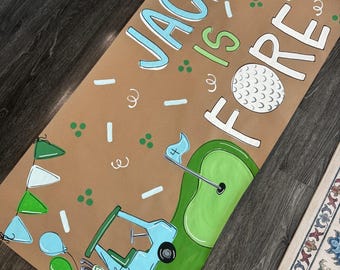 Custom Hand-Painted Party Banner, Golf party, golf birthday banner, painted party sign, Fore