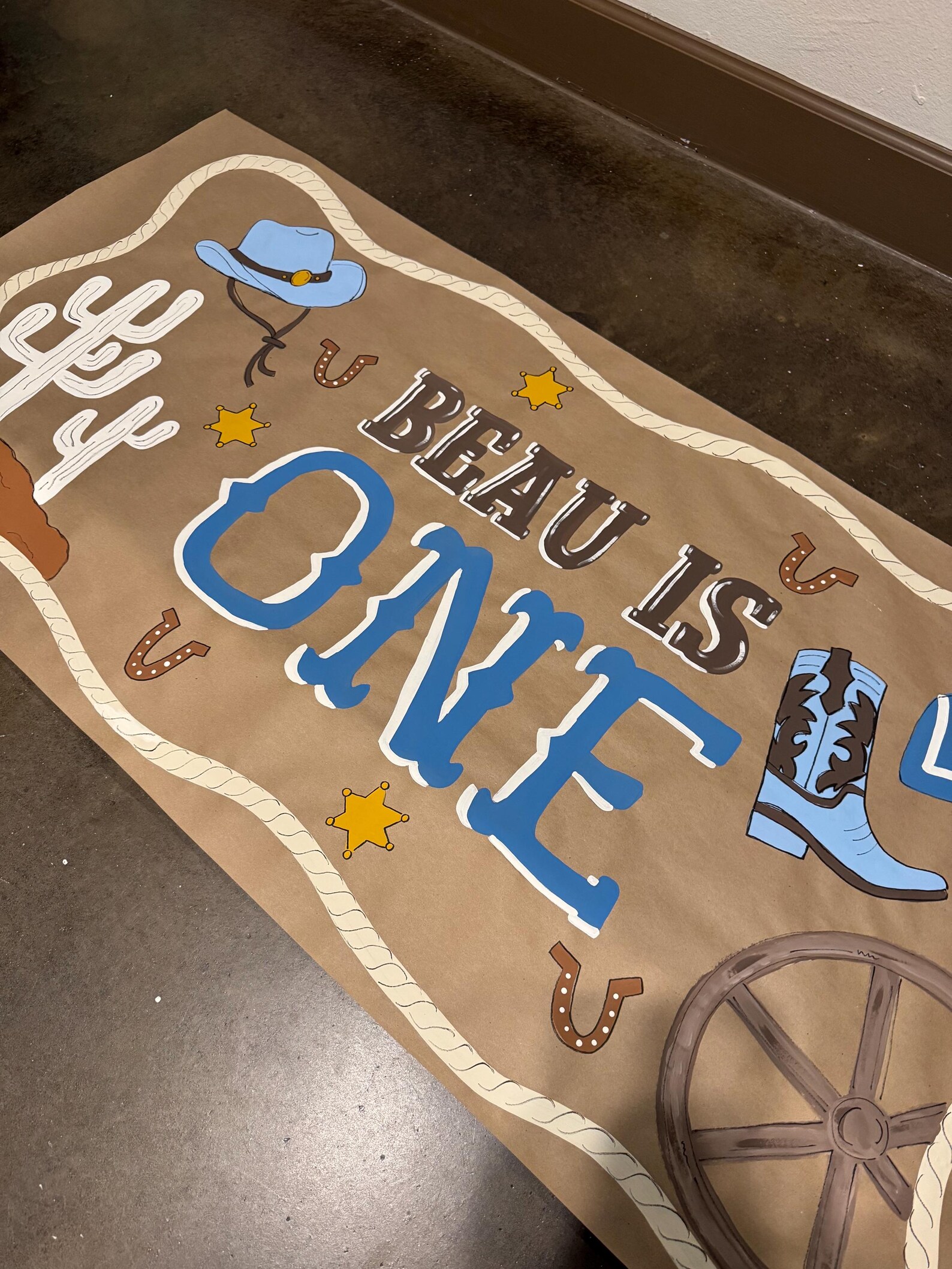 Custom Hand-painted Birthday Party Banner My First Rodeo First Birthday ...