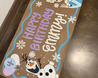 Custom Hand-Painted Frozen Birthday Party Banner