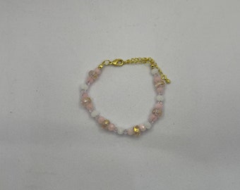 Pretty pink crystal beaded bracelet
