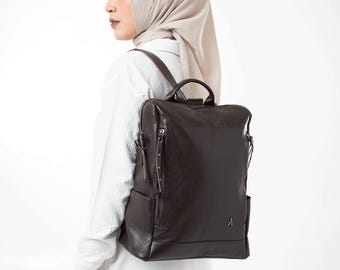 Leder Rucksack Laptop für Frauen: Stilvolle Reisetasche Eleganter handgemachter Rucksack