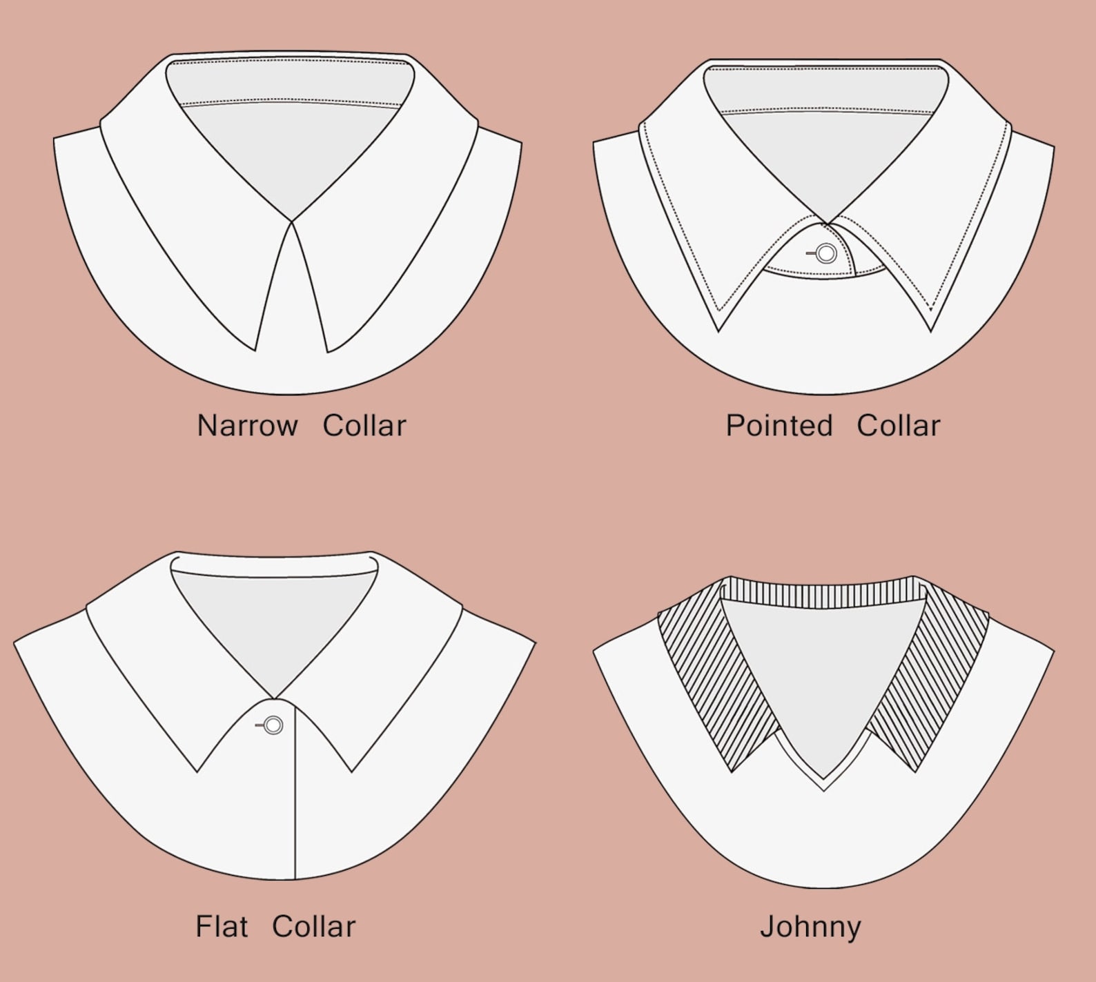 Collars Pack Set of 11 Editable Adobe Illustrator Flats Etsy