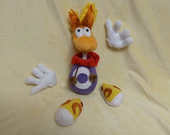 Rayman from the series Rayman plush toy 11.1″ (28 cm) handmade soft toy made to order