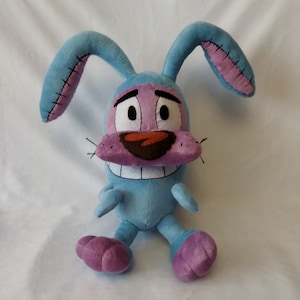 Plush Courage The Cowardly Dog in a rabbit costume 9,8″ (25 cm) custom coraje el perro cobarde product variant 5