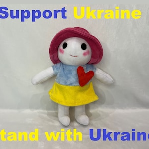 Plush doll in Ukrainian colors, Stand with Ukraine, Charity for Ukraine, 11.8 inch Plush Toy Minky