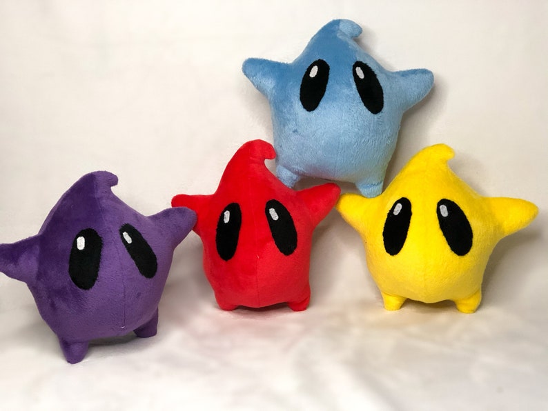 Luma 5,9 15 cm Plush Toy primary colors made to order Mario Galaxy, Super Mario Bros. Paper Mario image 5