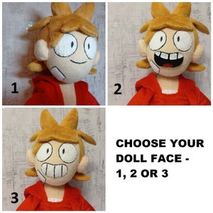 Tord Eddsworld 15,7 40 cm Peluche Tord Larsson choisissez le visage de cette poupée 3 options image 2