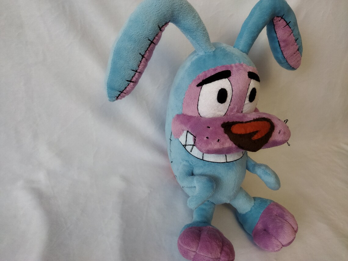 Plush Courage the Cowardly Dog in a Rabbit Costume 9,8″ (25 Cm) Custom ...