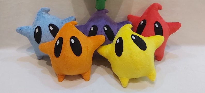 Luma 5,9 15 cm Plush Toy primary colors made to order Mario Galaxy, Super Mario Bros. Paper Mario image 9