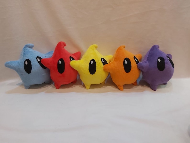 Luma 5,9 15 cm Plush Toy primary colors made to order Mario Galaxy, Super Mario Bros. Paper Mario image 1