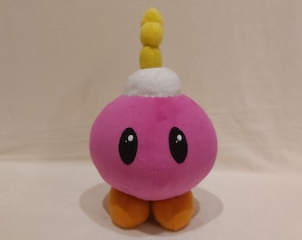 Bombette Plush Toy Mario&#39;s third party member in Paper Mario 6,7&quot; (17 cm).