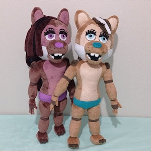 Sara & Saffron the Squirrels from The Popgoes Pizzeria 15.7” (40 cm) Two Plush Toys Animatronic POPGOES Five Nights at Freddy's