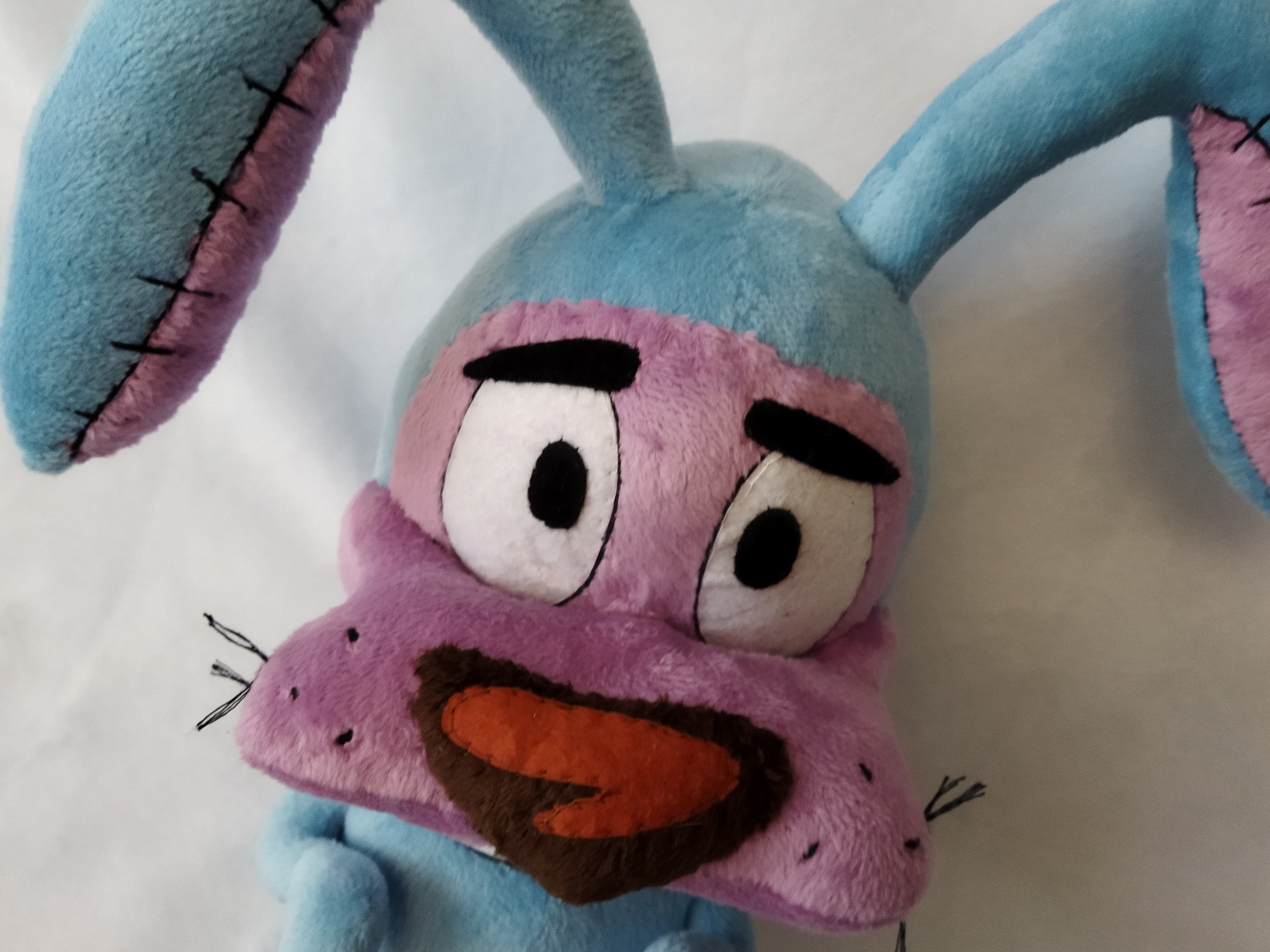 Plush Courage the Cowardly Dog in a Rabbit Costume 9,8″ (25 Cm) Custom ...
