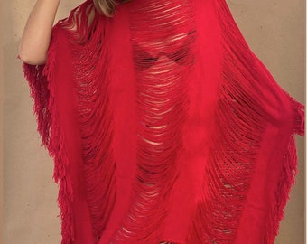 Handmade Frayed Midi Dress “LILY” | Organic Boho Beach Dress | Swim Cover-Up | Summer Wedding & Honeymoon